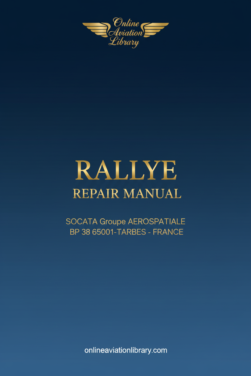 SOCATA Rallye Repair Manual Standard Cover Page