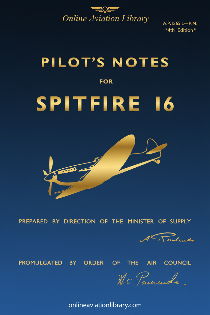 Spitfire 16 Pilot's Notes Cover Page