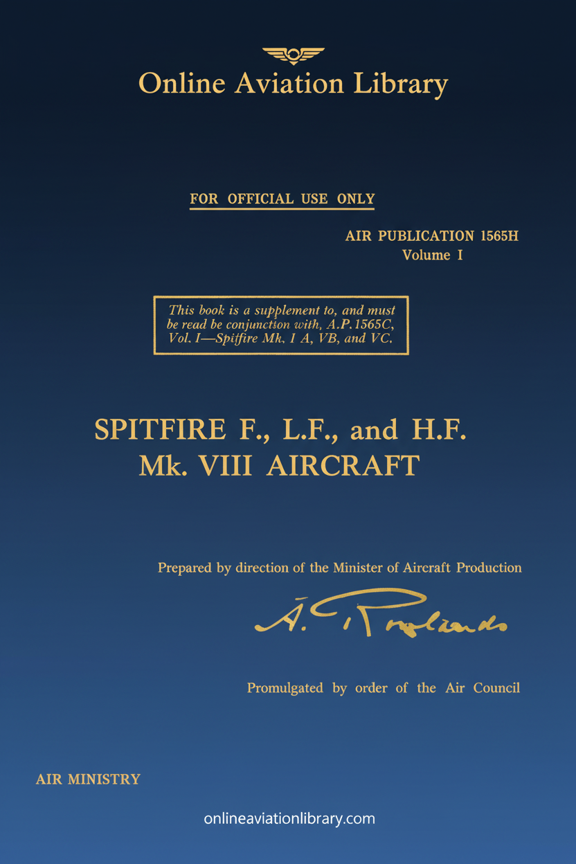 Spitfire F., L.F., and H.F. Mk. VIII Aircraft Manual Cover Page