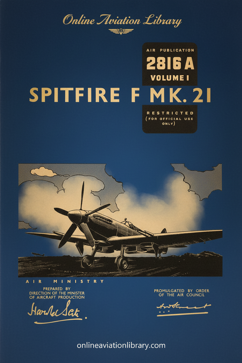 Spitfire F Mk. 21 Aircraft Manual Cover Page