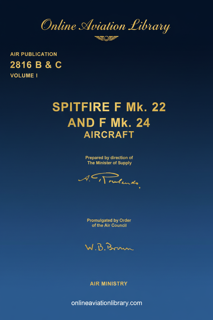 Spitfire F Mk. 22 and F Mk. 24 Aircraft Manual Cover Page