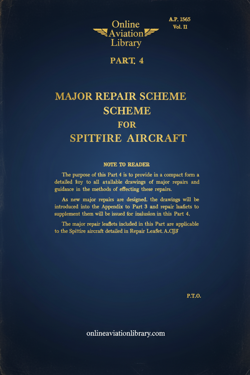 Spitfire Major Repair Scheme Cover