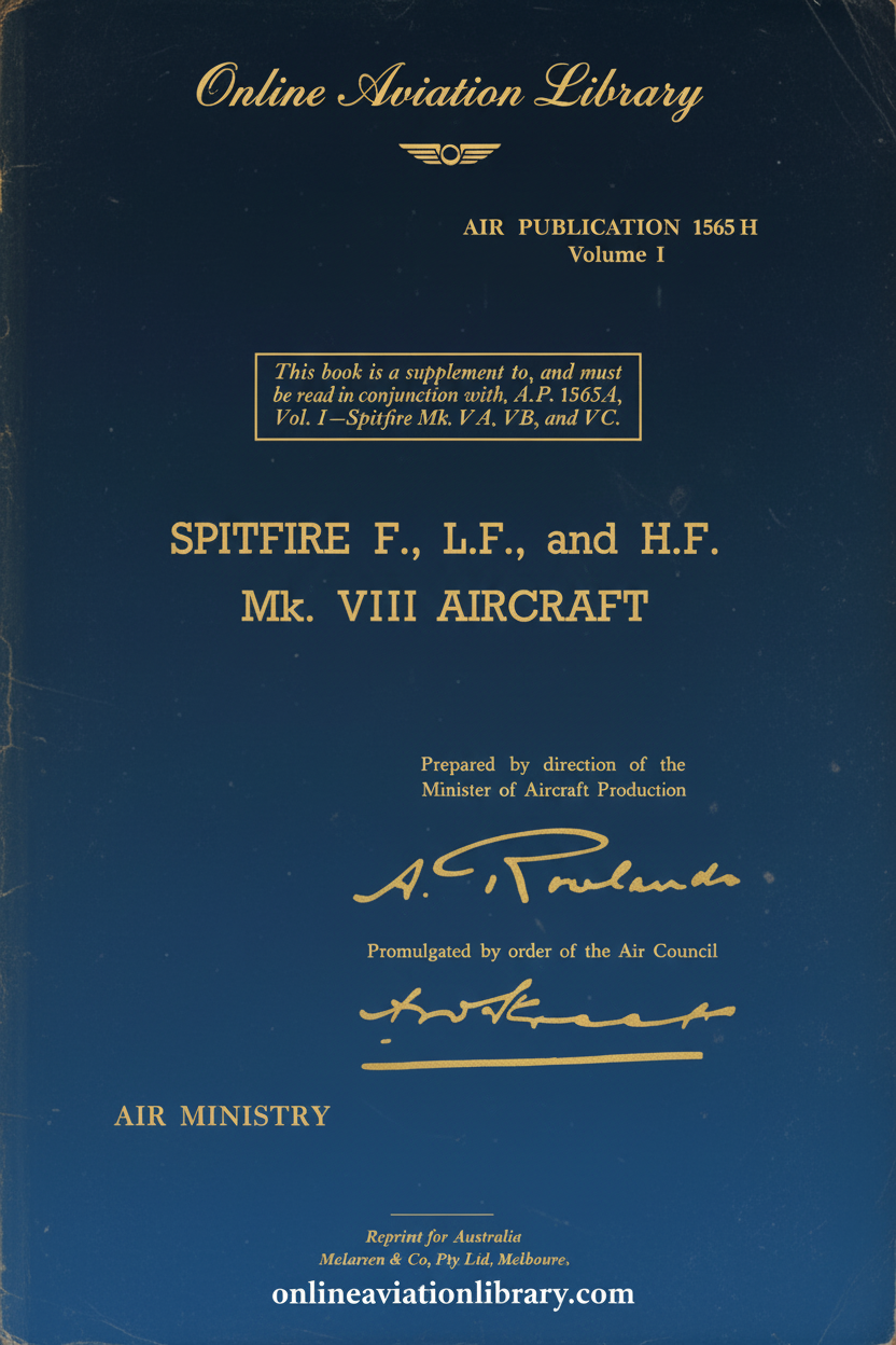 Spitfire Mk. VIII Aircraft Manual Cover Page