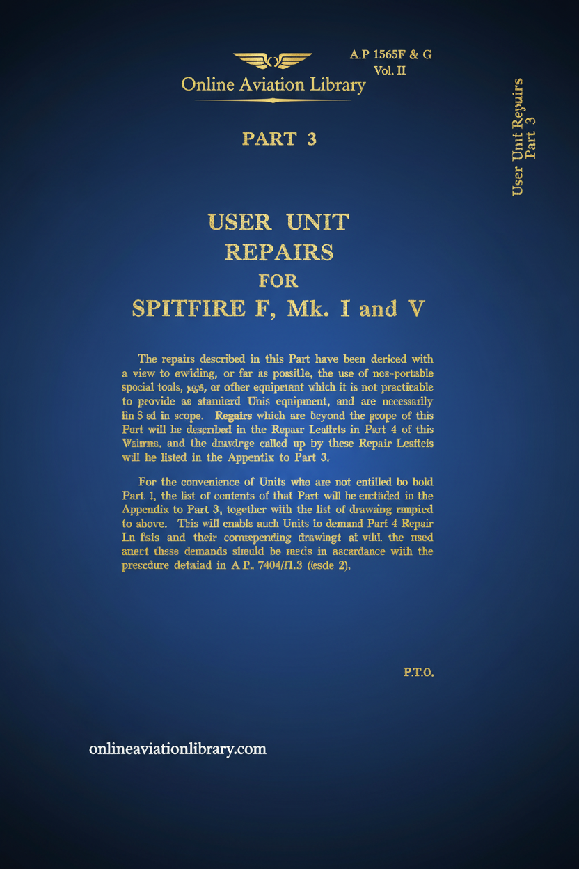 Spitfire User Unit Repairs Cover