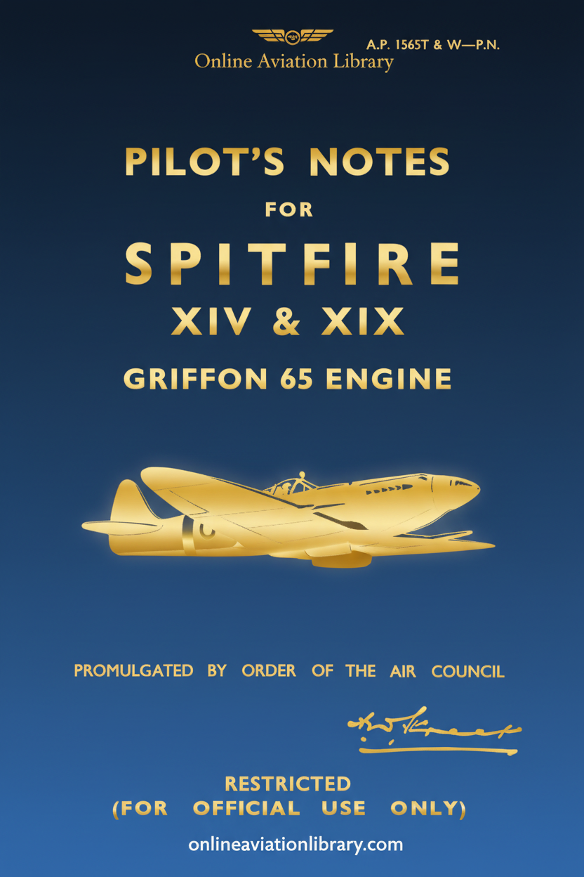 Spitfire XIV & XIX Pilot's Notes Cover Page