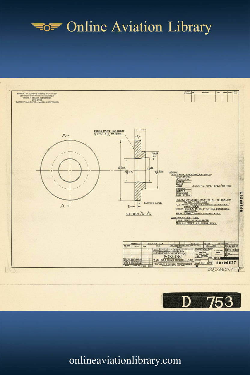 Standard Blueprints Cover Yellow - P-47 Bearing Housing