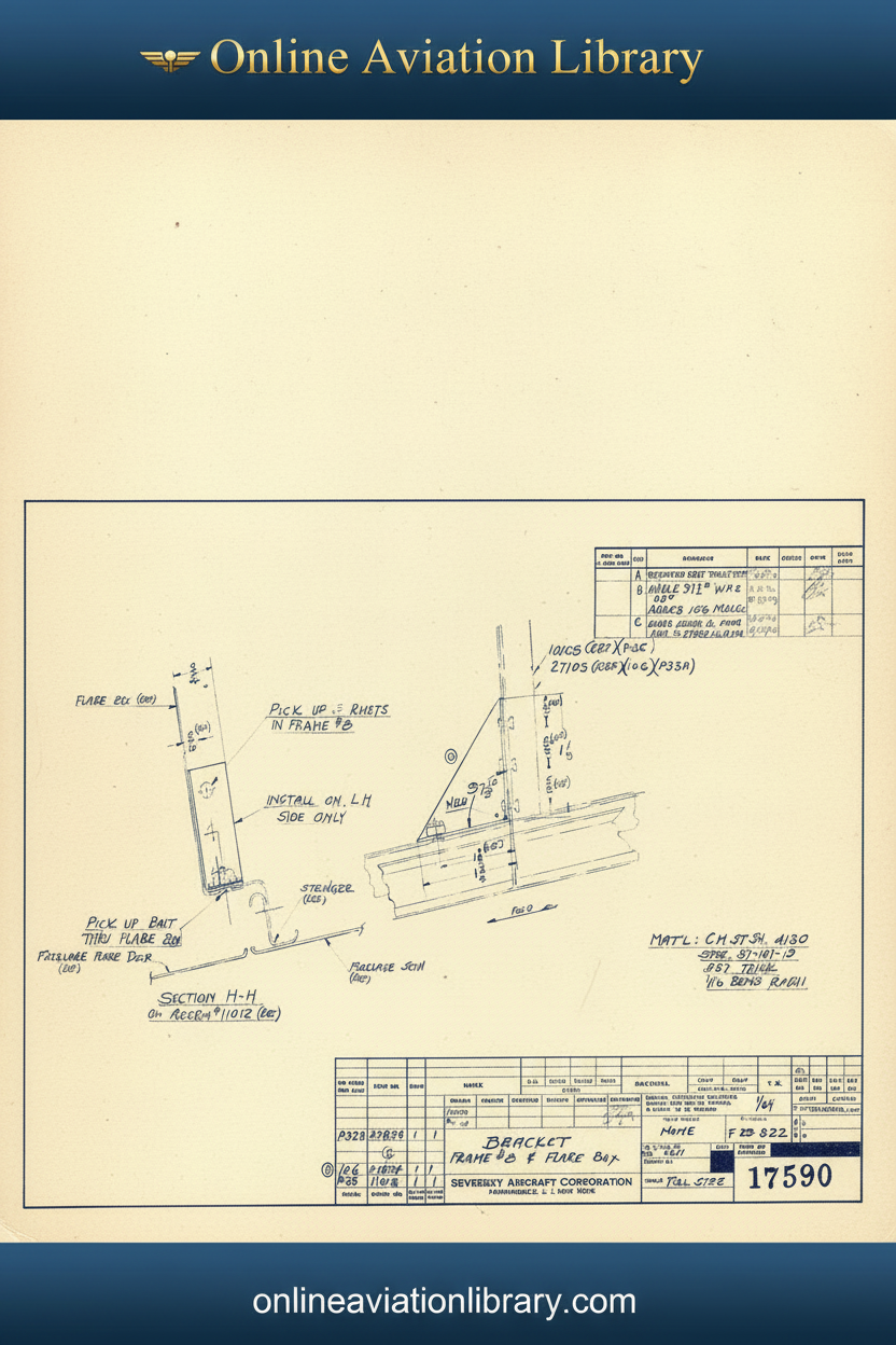Standard Blueprints Cover Yellow - Seversky Aircraft Bracket Blueprint