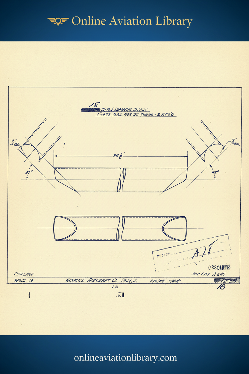 Standard Blueprints Cover Yellow - WACO 10 Diagonal Strut