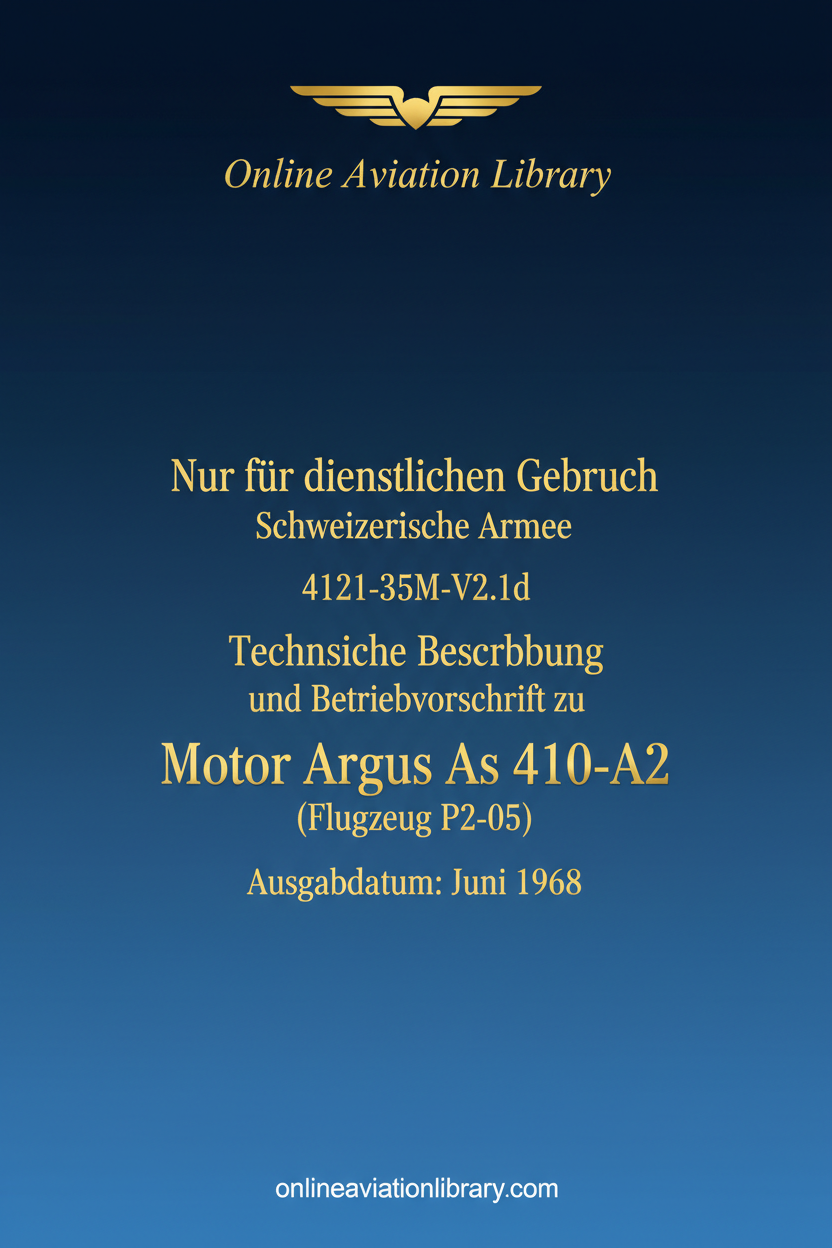 Standard Cover Page - Argus As 410-A2 Engine Manual