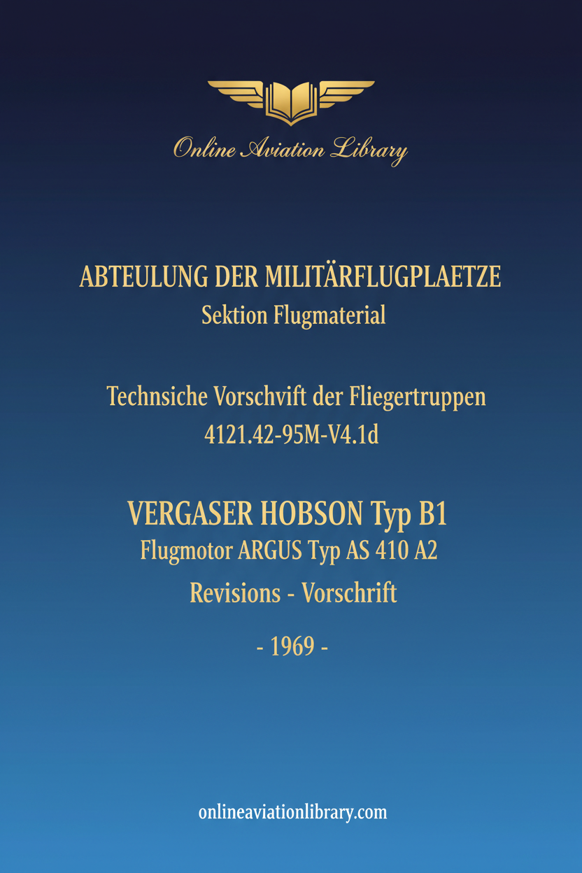 Standard Cover Page - Hobson Carburetor Argus Engine