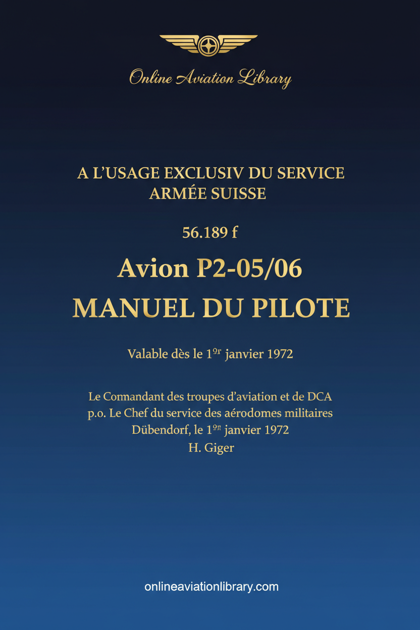Standard Cover Page - P2-05/06 Manuel du Pilote
