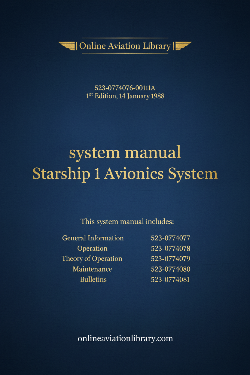 Starship 1 Avionics System Manual Cover