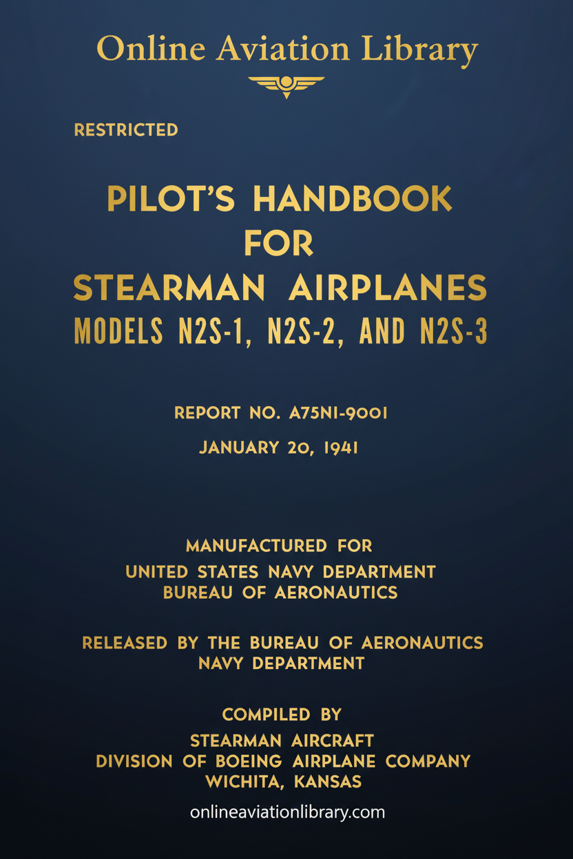 Stearman N2S-1, N2S-2, N2S-3 Pilot's Handbook Cover