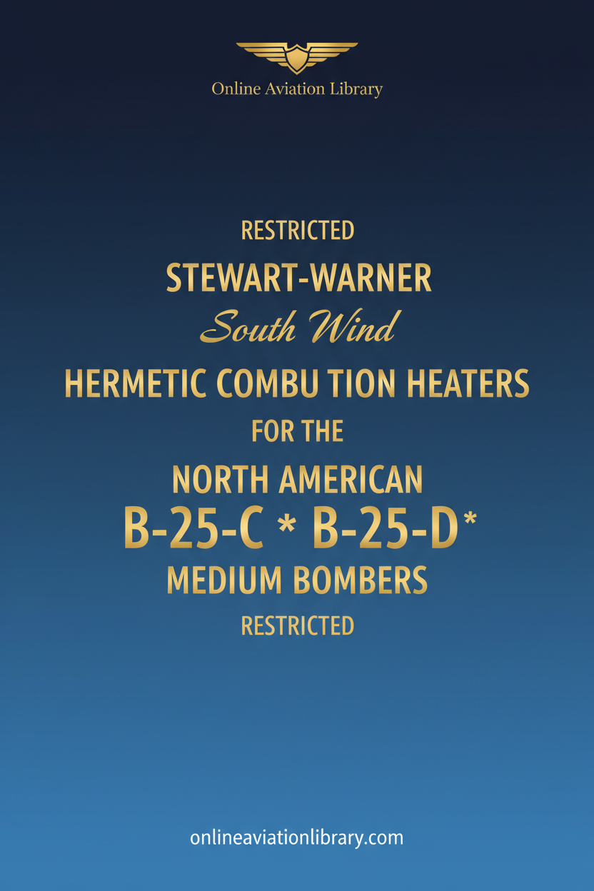 Stewart-Warner South Wind B-25C B-25D Heaters Standard Cover Page