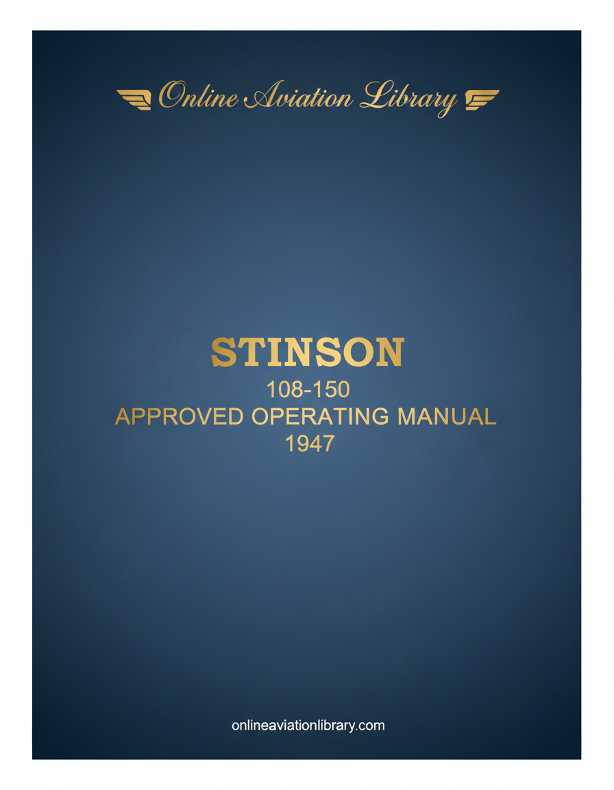 Stinson 108-150 Operating Manual Cover