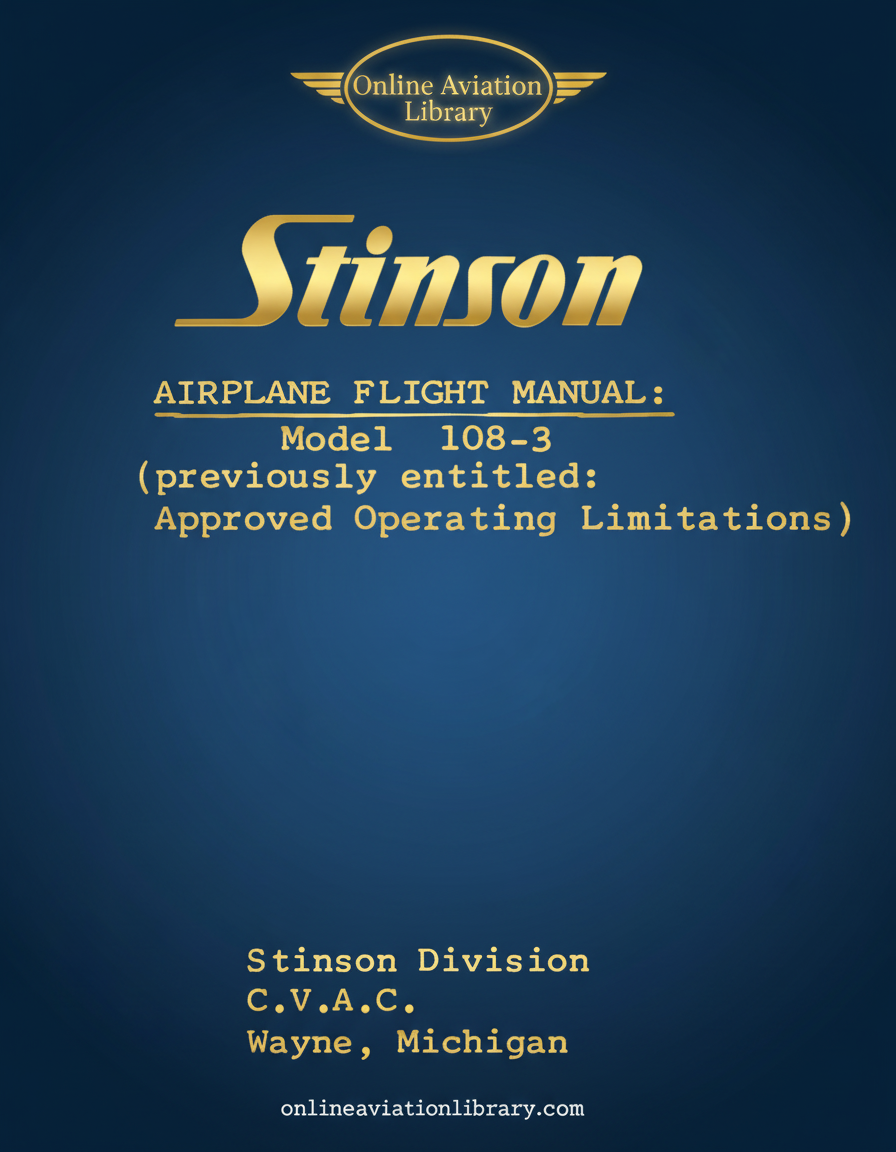 Stinson 108-3 Flight Manual Cover
