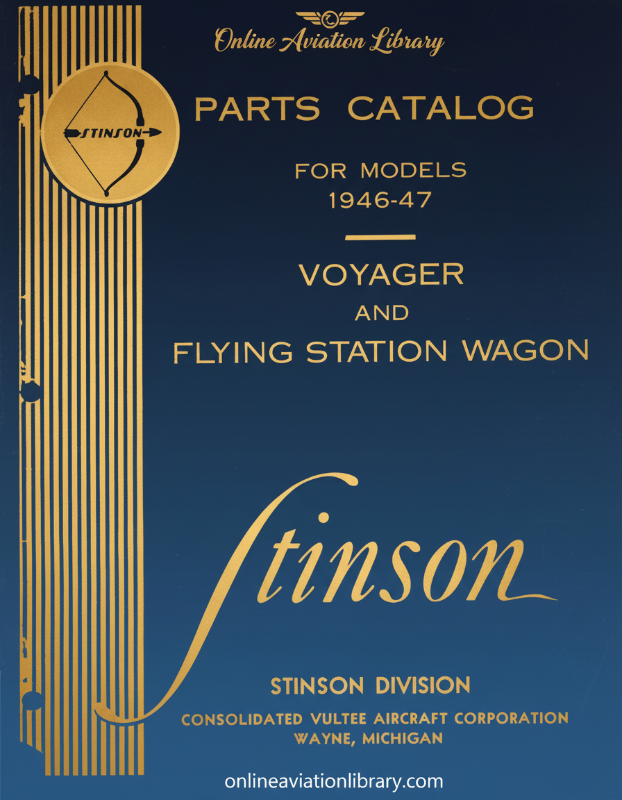 Stinson Parts Catalog 1946-47 Cover