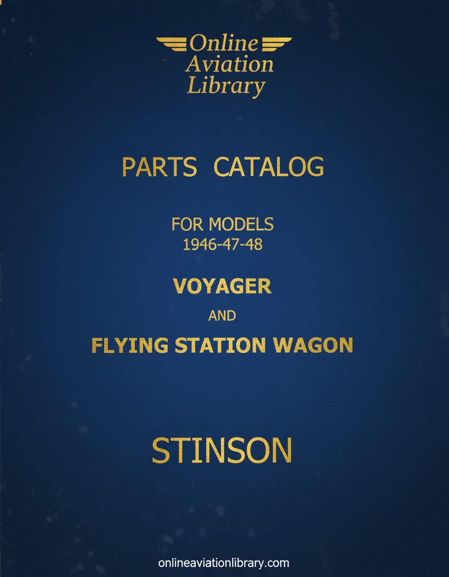 Stinson Parts Catalog Cover