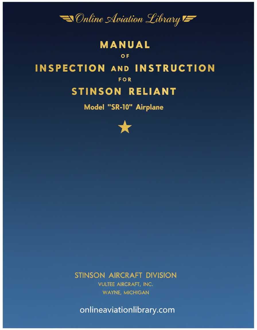 Stinson Reliant SR-10 Manual Cover