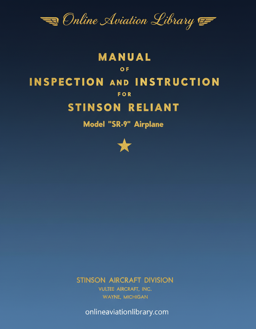 Stinson Reliant SR-9 Manual Cover