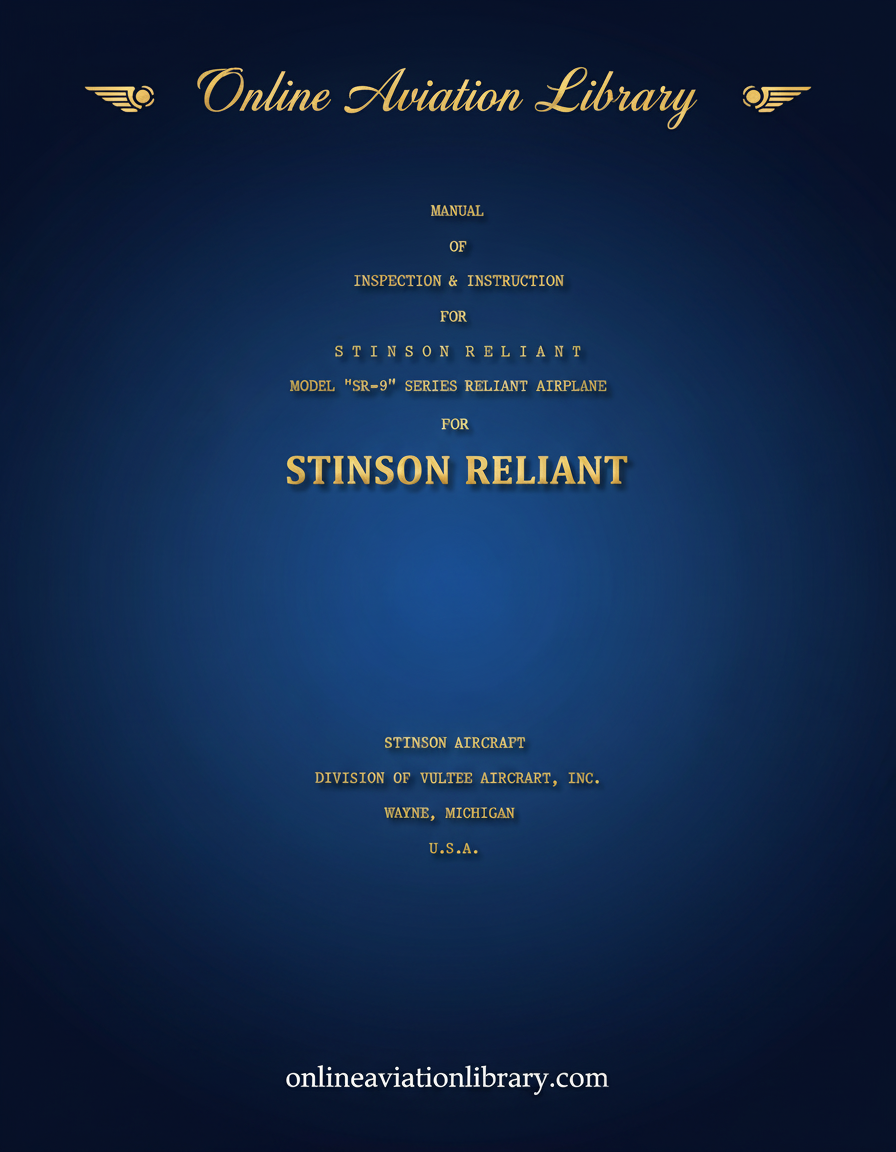 Stinson Reliant SR-9 Series Manual Cover