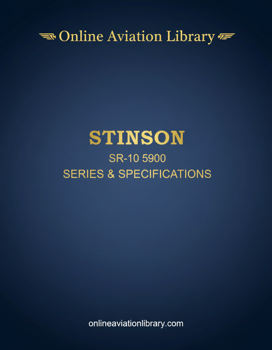 Stinson SR-10 5900 Series & Specifications Cover
