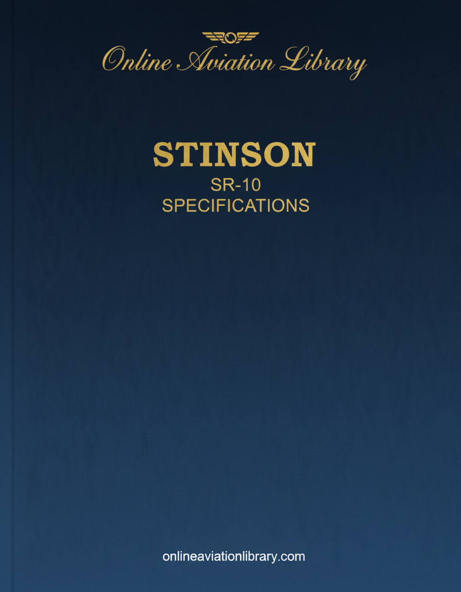 Stinson SR-10 Specifications Cover