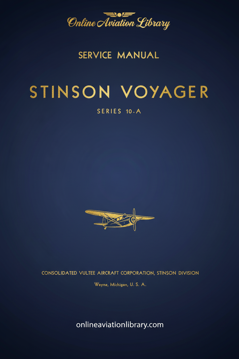 Stinson Voyager Service Manual Cover Page