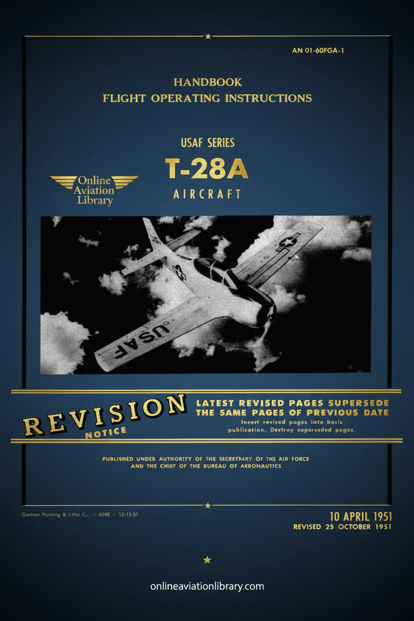 T-28A Flight Operating Instructions Handbook Cover Page