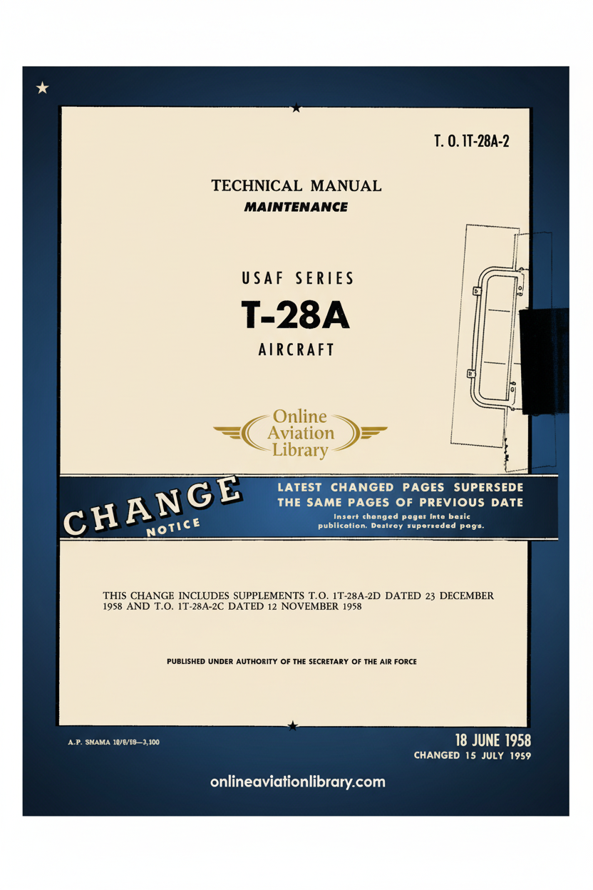 T-28A Maintenance Technical Manual Cover Page