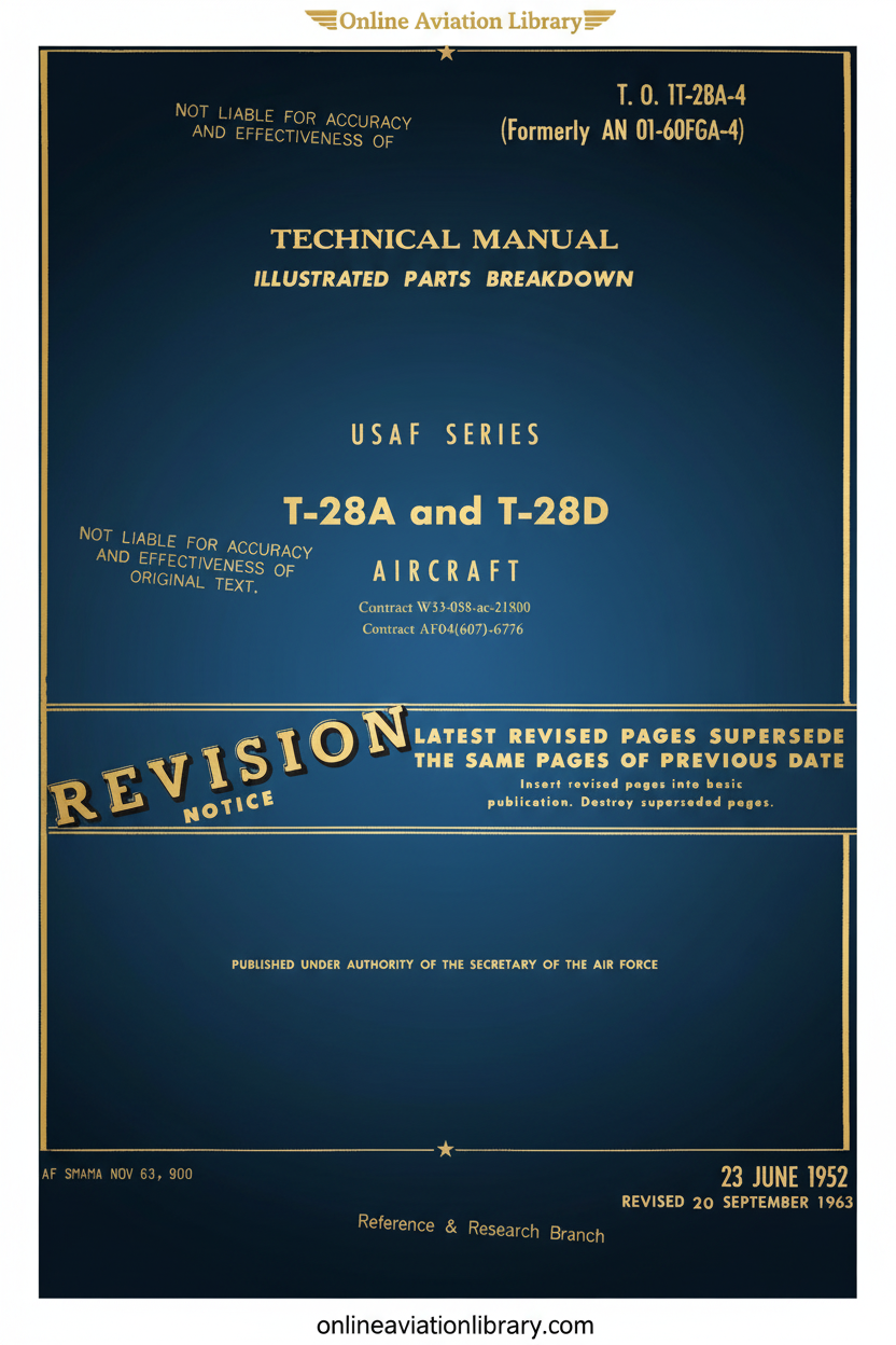 T-28A T-28D Technical Manual Cover Page