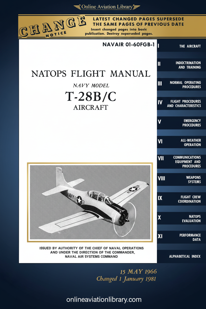 T-28B/C NATOPS Flight Manual Cover Page