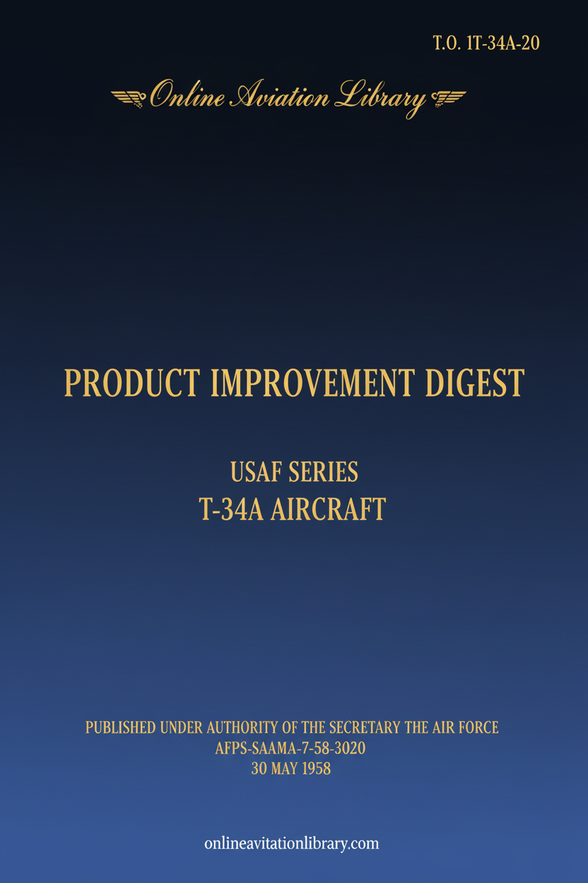 T-34A Product Improvement Digest Cover