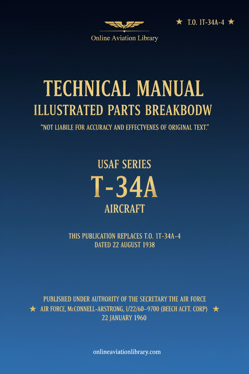 T-34A Technical Manual Illustrated Parts Breakdown Cover