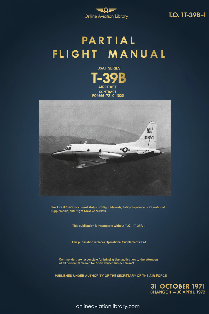 T-39B Partial Flight Manual Cover Page
