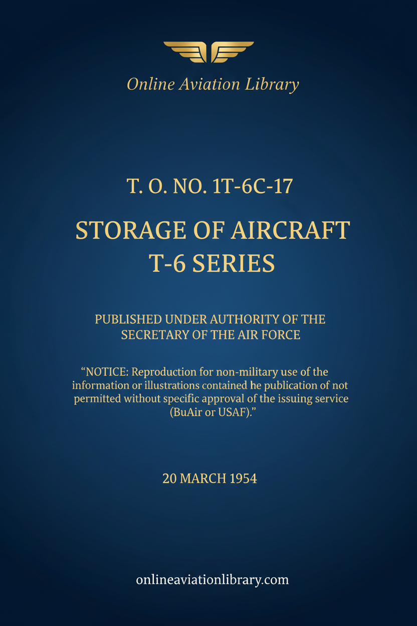 T-6 Series Storage Manual Standard Cover Page