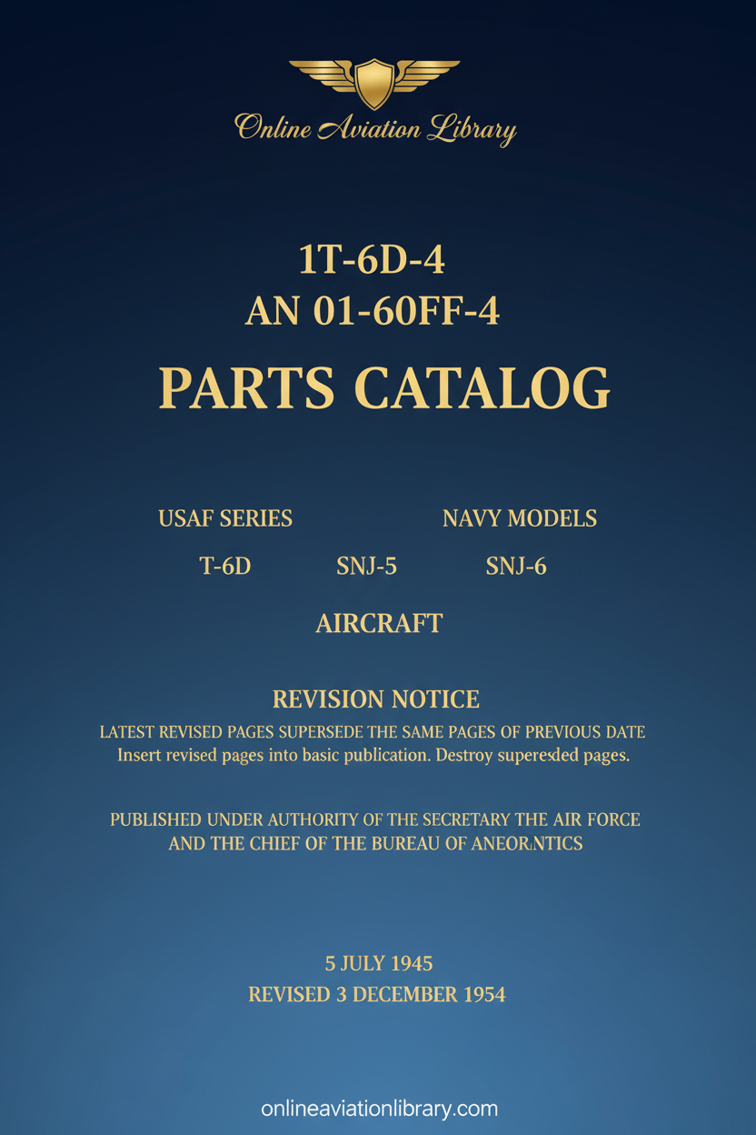 T-6D/T-6F/SNJ-5/SNJ-6 Parts Catalog Standard Cover Page