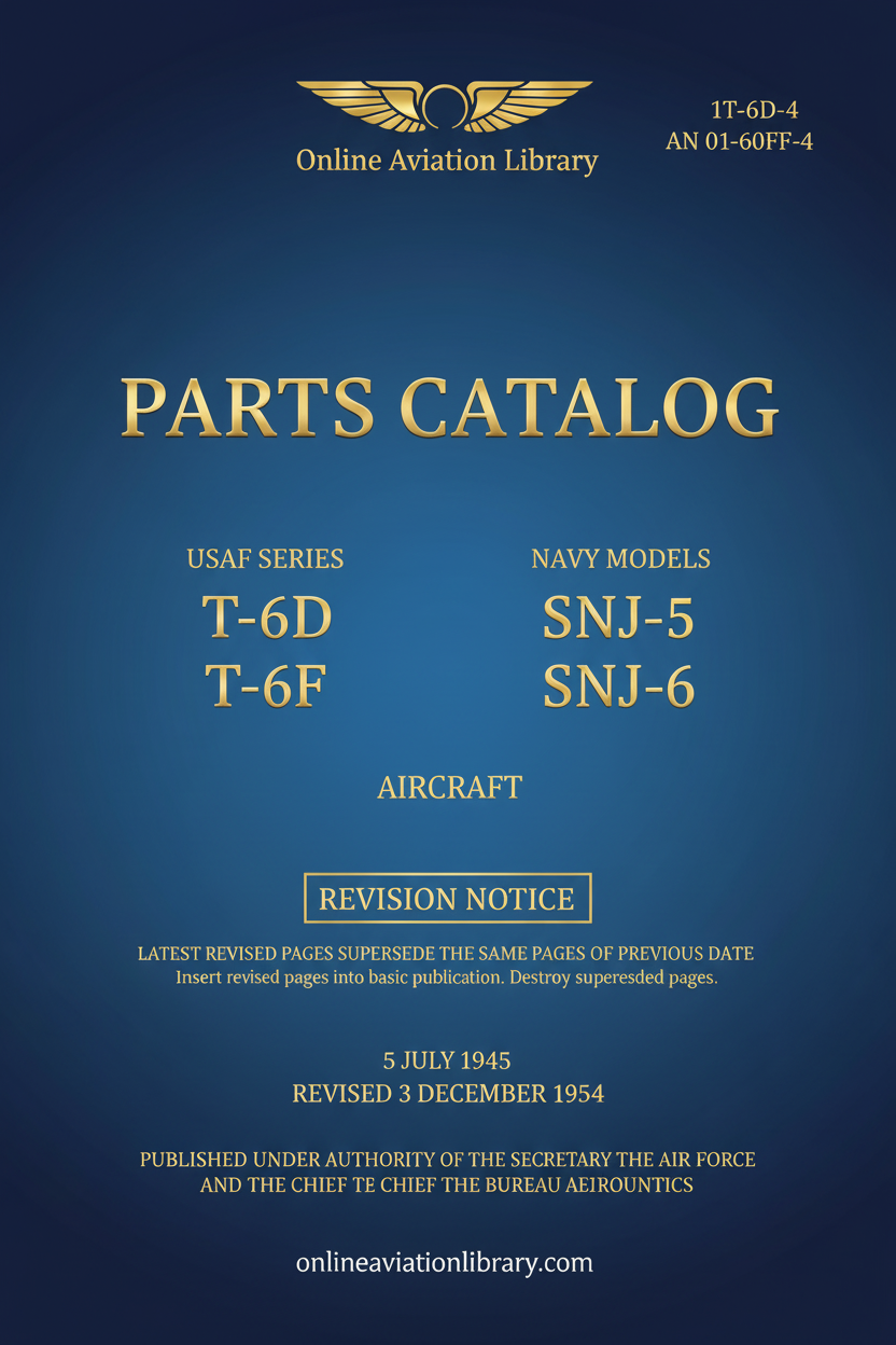 T-6D T-6F SNJ-5 SNJ-6 Parts Catalog Standard Cover Page
