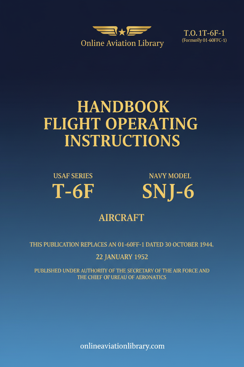 T-6F SNJ-6 Flight Operating Instructions Standard Cover Page