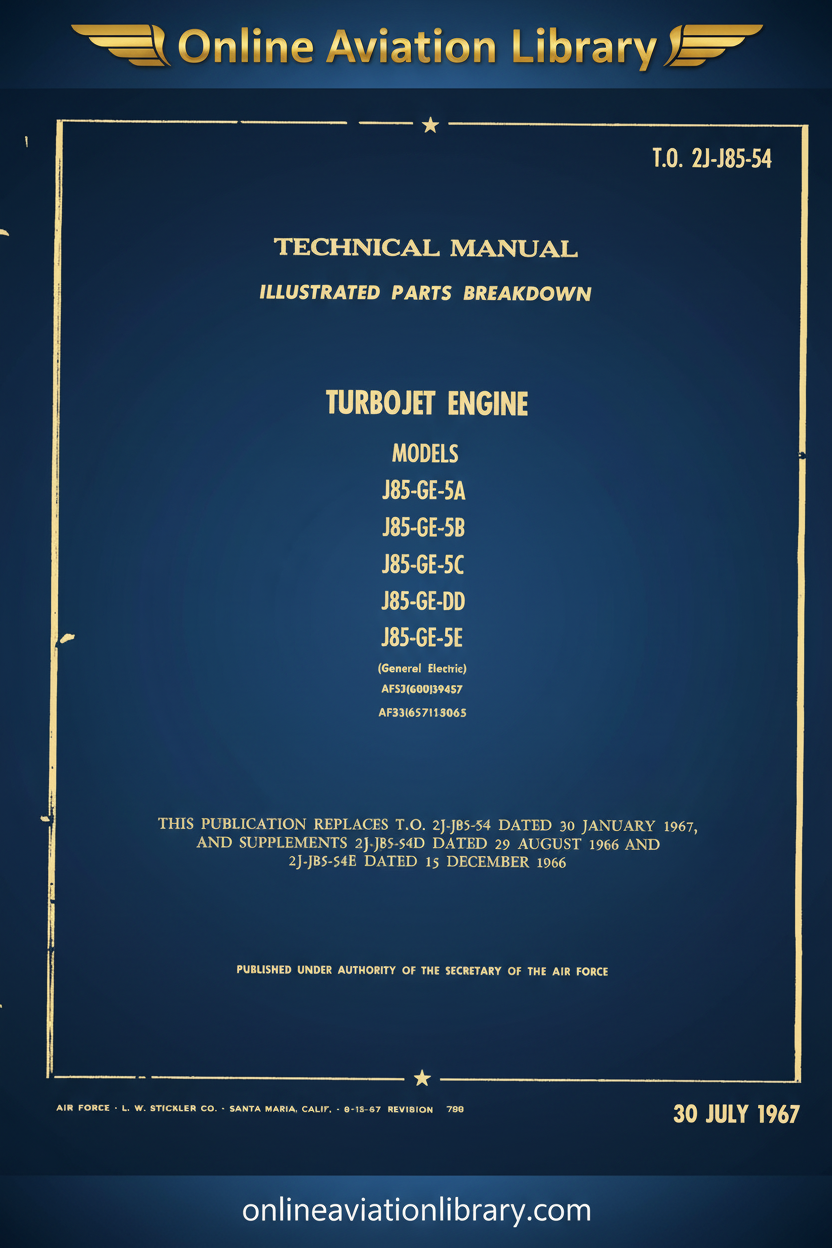 T.O. 2J-J85-54 J85-GE-5 Series Cover