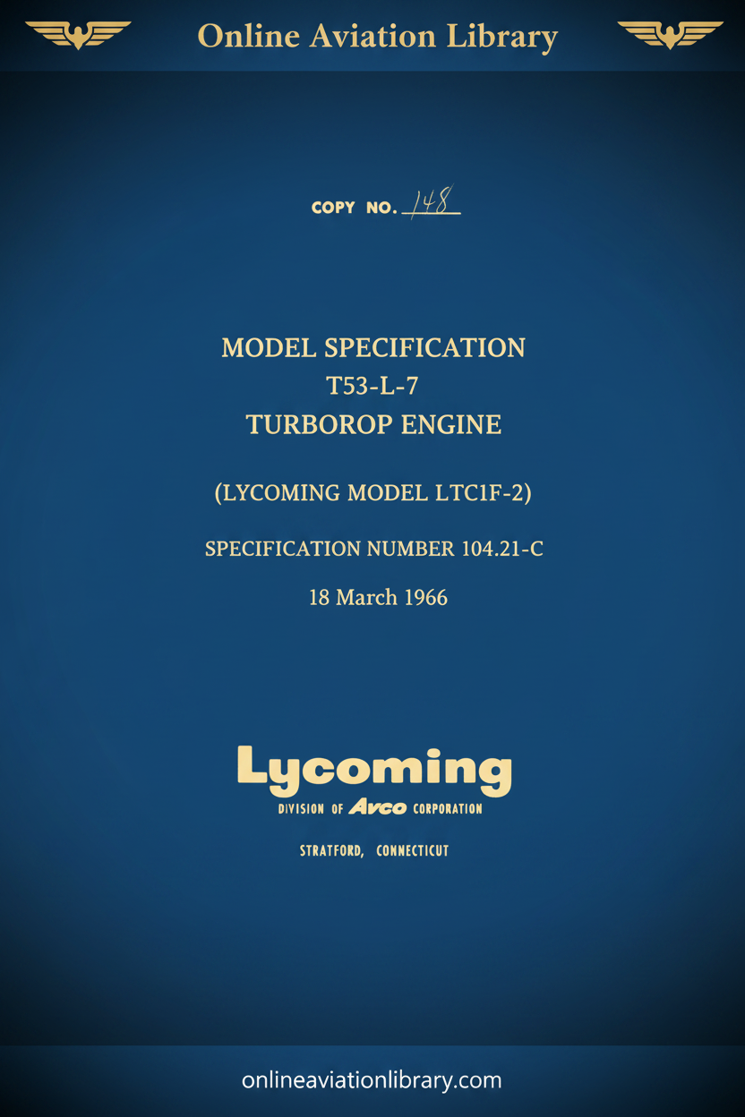 T53-L-7 Model Specification Cover