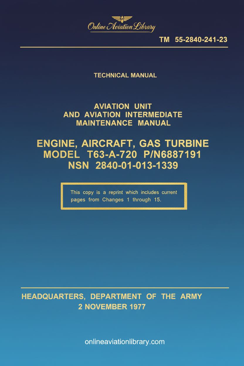 T63-A-720 Maintenance Manual Cover Page