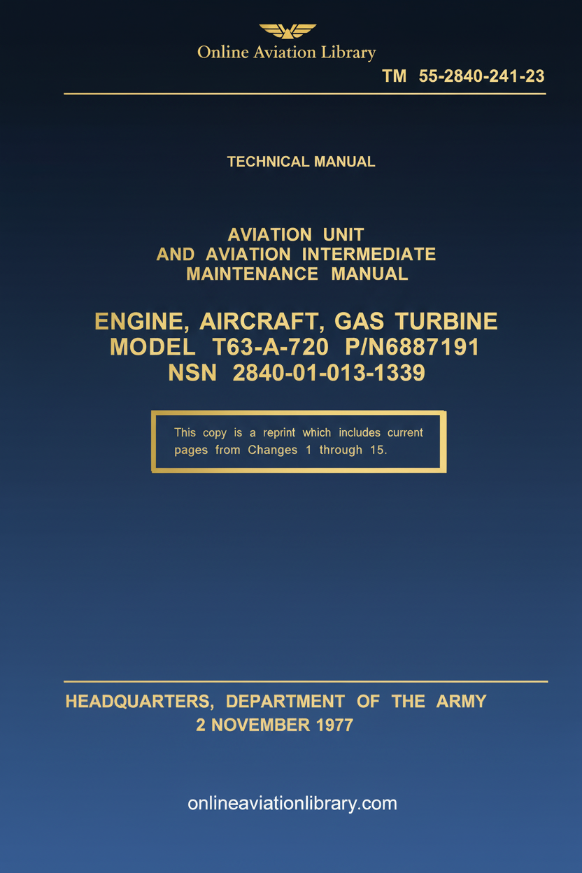 T63-A-720 Maintenance Manual Cover Page