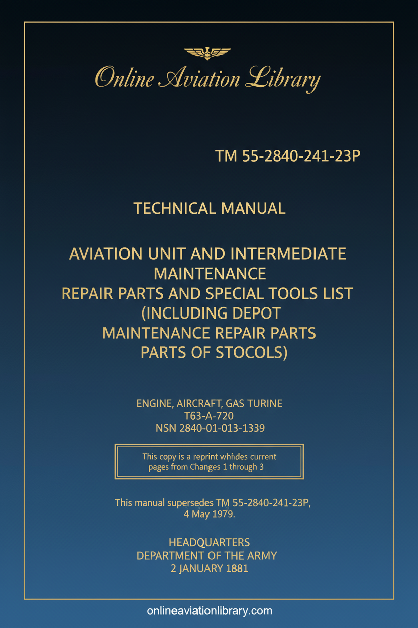 T63-A-720 Repair Parts and Special Tools List Cover Page