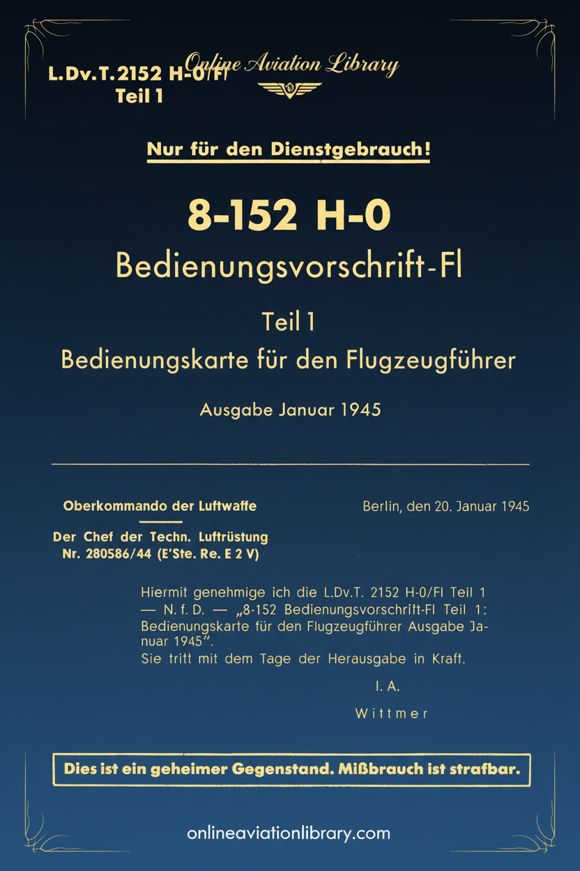 Ta 152 H-0 Manual Cover Page