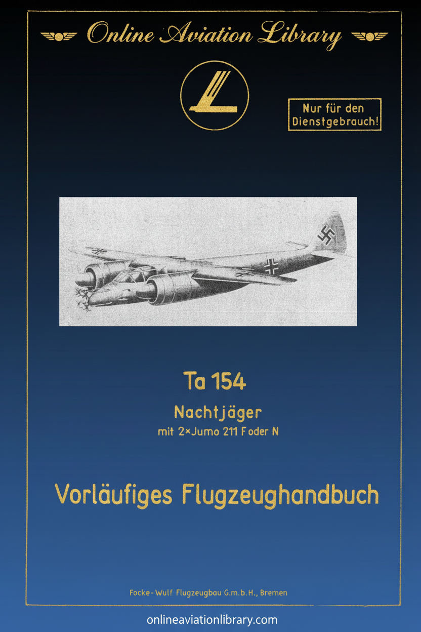 Ta 154 Flugzeughandbuch Cover Page
