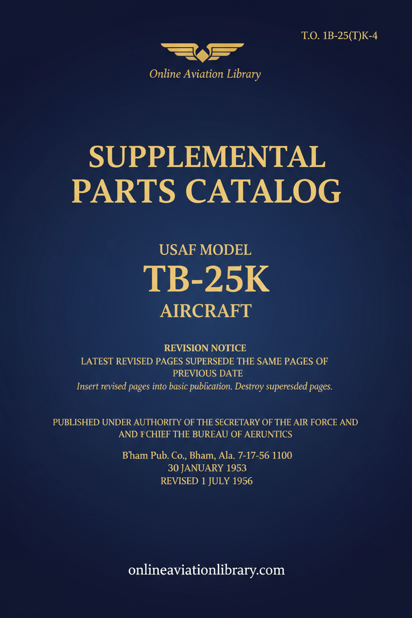 TB-25K Supplemental Parts Catalog Standard Cover Page