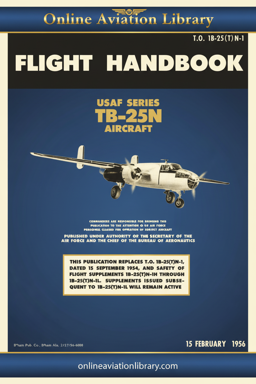 TB-25N Flight Handbook Feb 1956 Cover