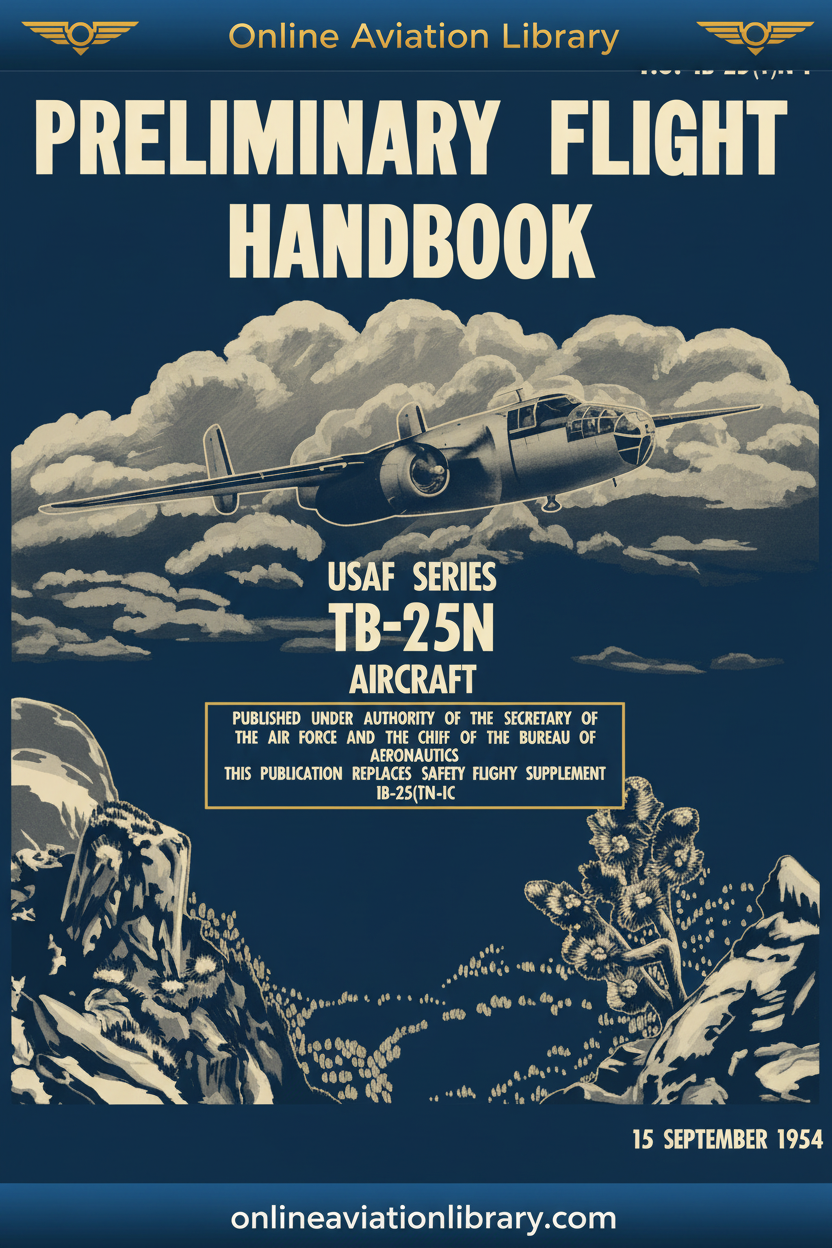TB-25N Preliminary Flight Handbook Sep 1954 Cover