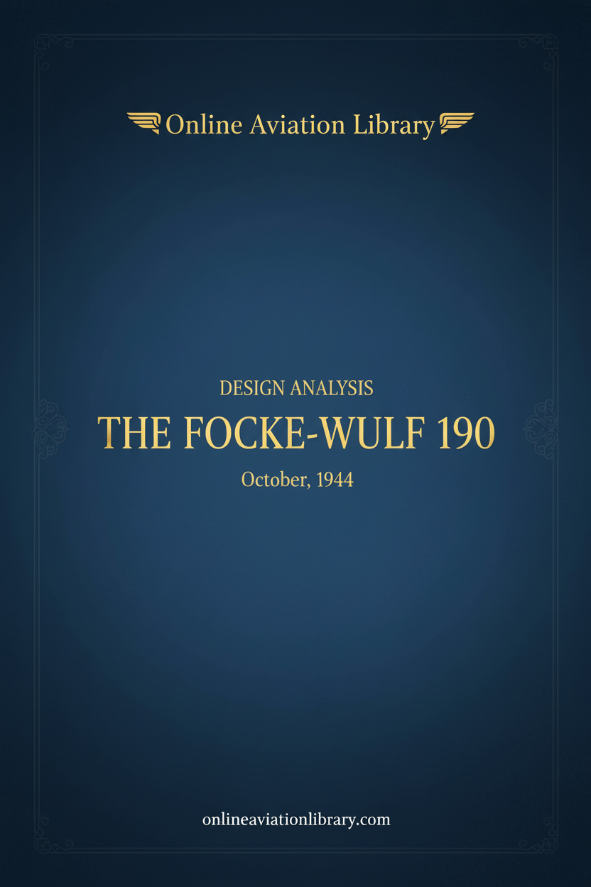 The Focke-Wulf 190 Design Analysis Cover Page